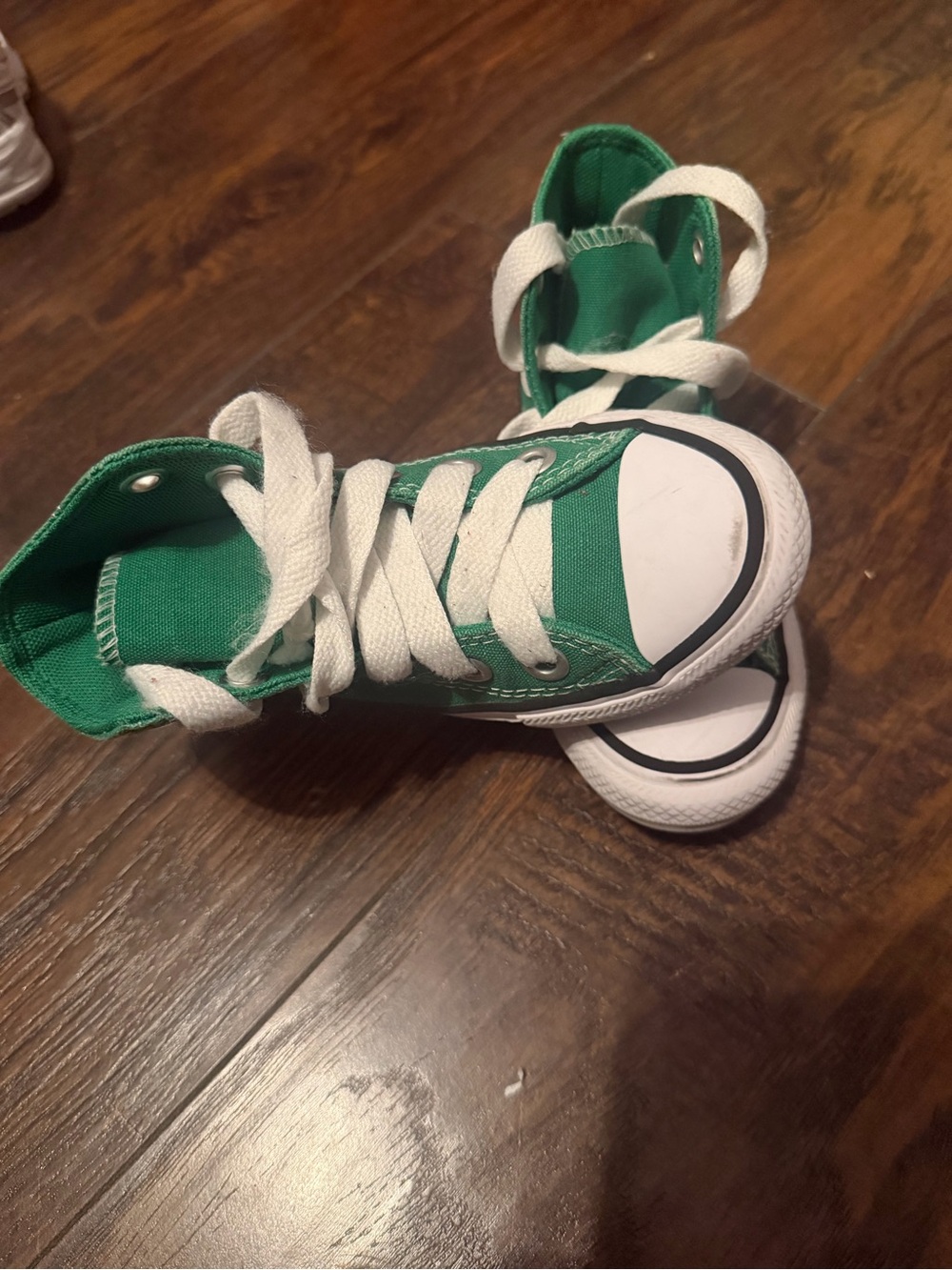 Converse Green High-Top Kids Sneakers with White Laces